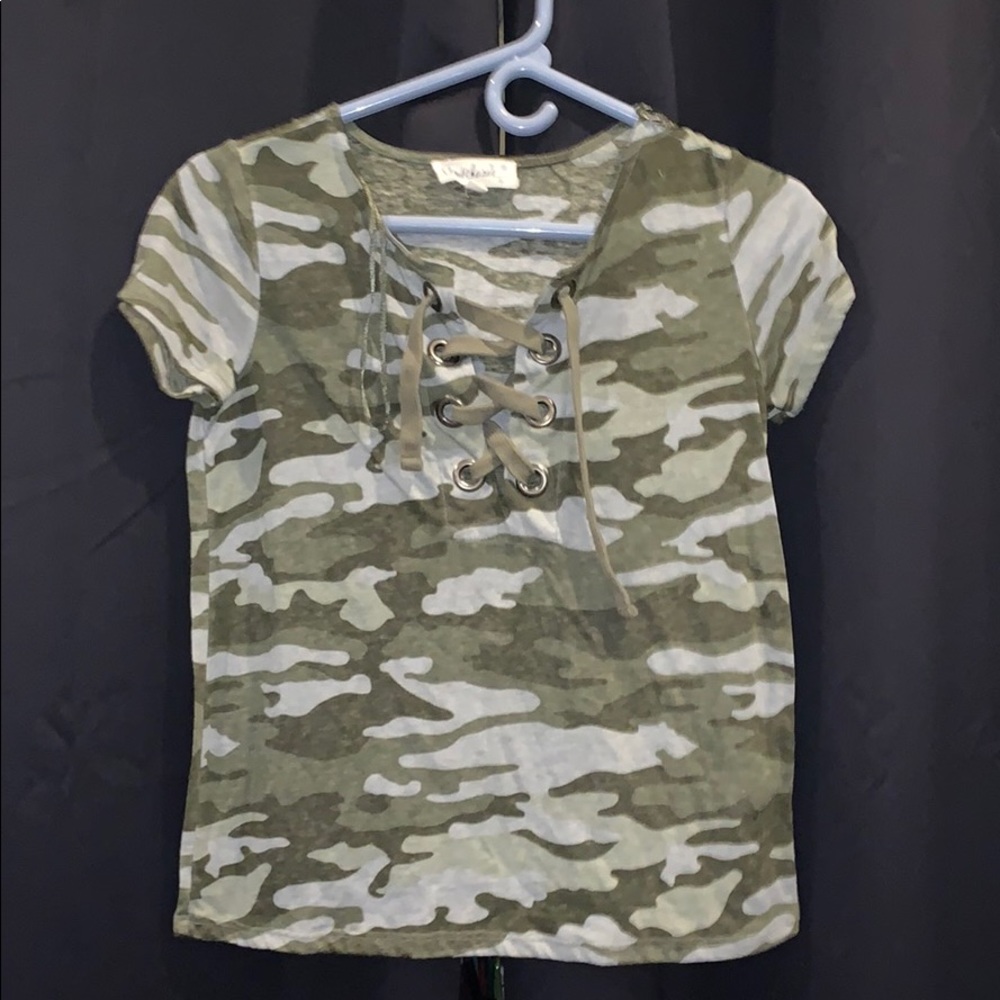 Camo Lace up shirt